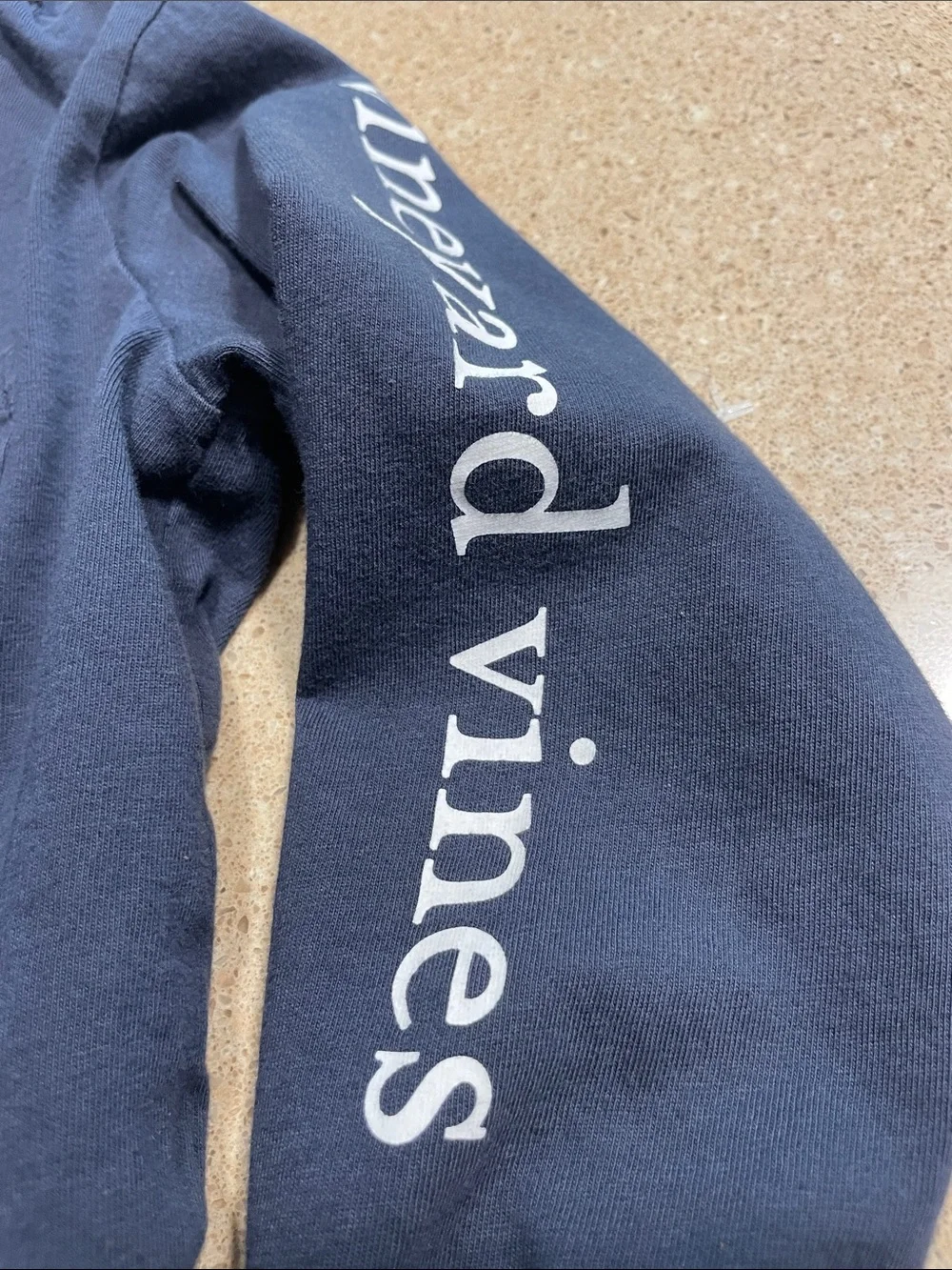 Vineyard Vines Navy Long-Sleeve Pocket Tee with Sleeve Logo
